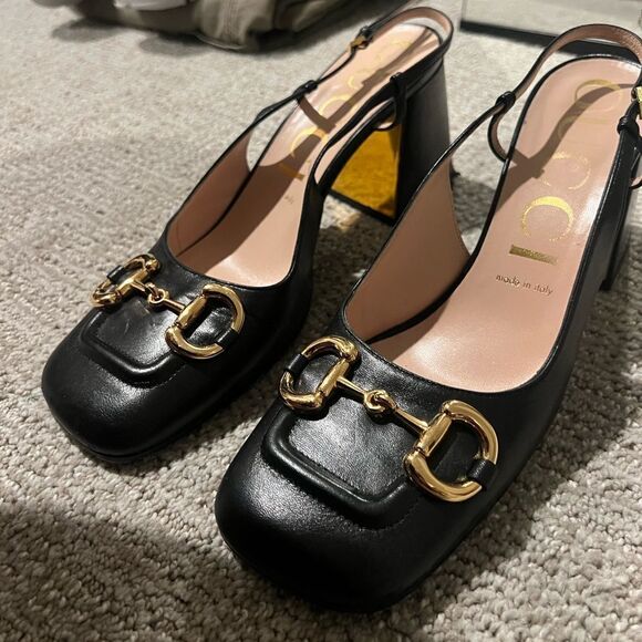 GUCCI MID-HEEL SLINGBACK WITH HORSEBIT - Picture 6 of 16